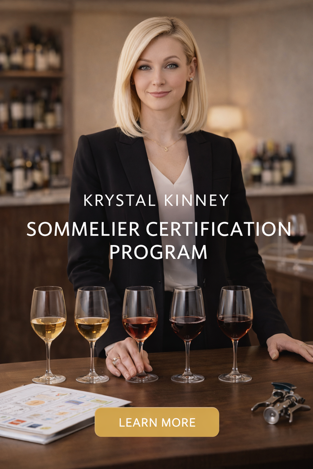 Kinney, Krystal Jo get certified the premier sommelier program